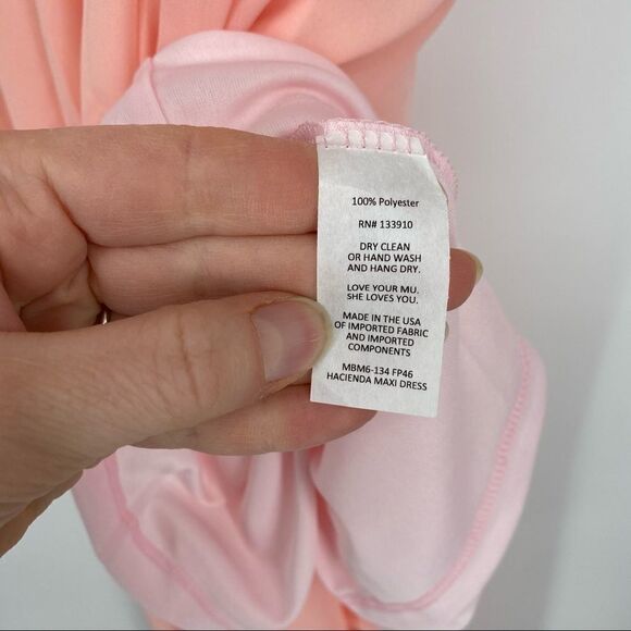 NWT Show Me Your Mumu Frosty Pink Hacienda Maxi Dress NWT Small off shoulder - Picture 11 of 11